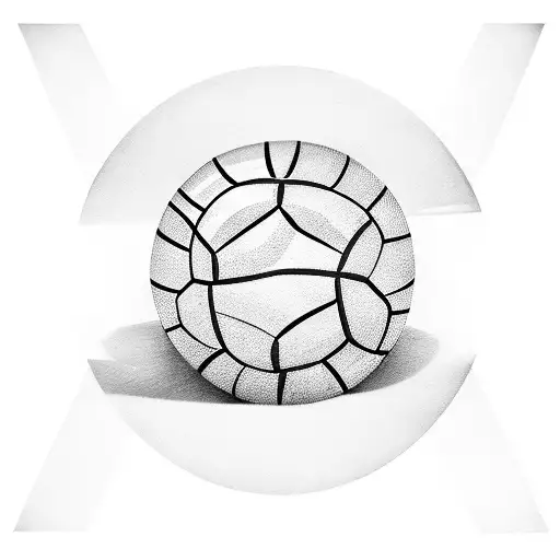 Design a tattoo featuring a cricket ball and a soccer ball intertwined, representing your love for both sports tattoo design idea