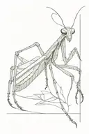 praying mantis tattoo design idea