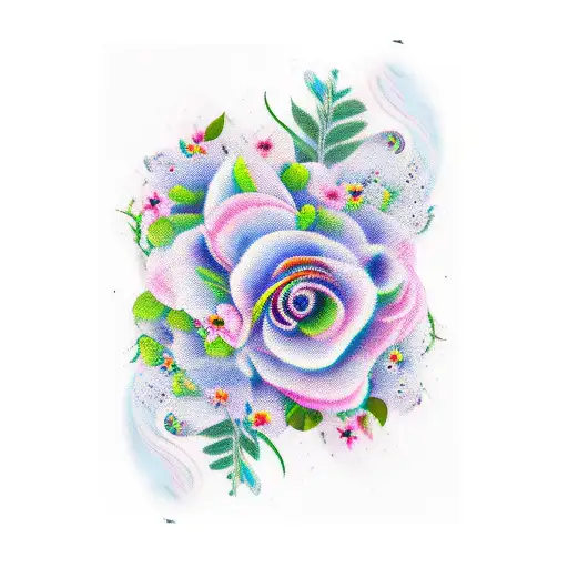 socks flowers tattoo design idea