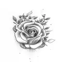 socks flowers tattoo design idea