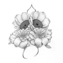 socks flowers tattoo design idea