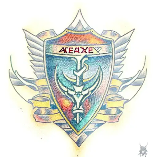 axe and shield tattoo design idea