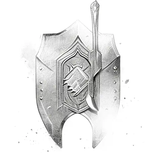 axe shield runes tattoo design idea