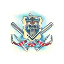 axe and shield tattoo design idea