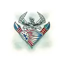 axe and shield tattoo design idea