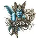 krishna name tattoo design idea