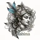 krishna name tattoo design idea