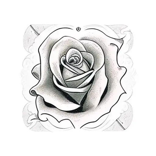 White Rose in the Rider–Waite tarot style. tattoo design idea