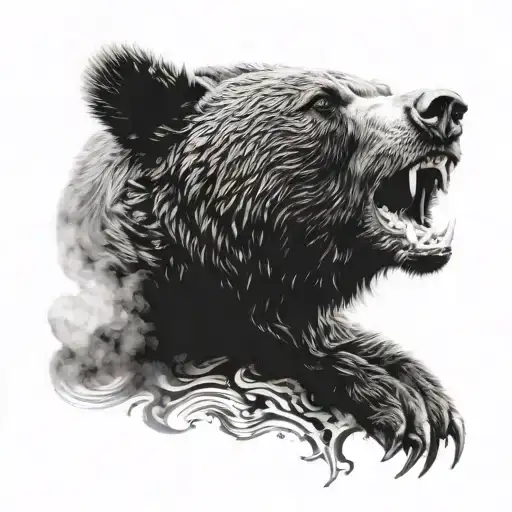 black roaring bear with deep meaning tattoo design tattoo design idea