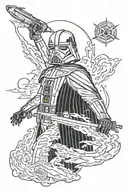half sleeve with r2d2, darth vader, obiwan-kenobi, palpatine shooting lightning, an x-wing   tattoo design idea