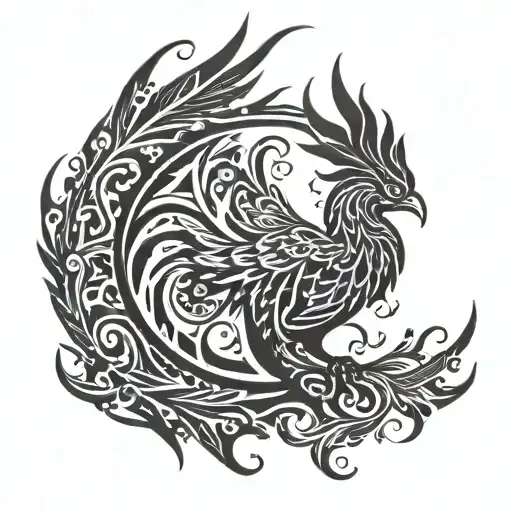 tribal phonix rising Phoenix bird tattoo design idea