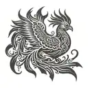 tribal phonix rising Phoenix bird tattoo design idea