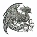 tribal phonix rising Phoenix bird tattoo design idea