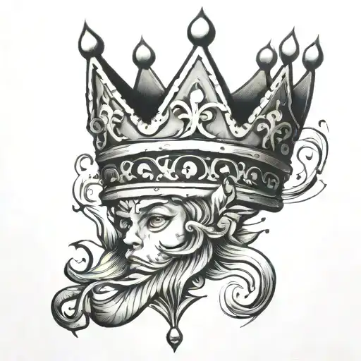 upside down crown  tattoo design idea
