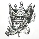 upside down crown  tattoo design idea