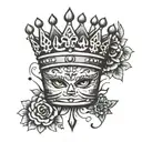 upside down crown  tattoo design idea