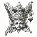 upside down crown  tattoo design idea