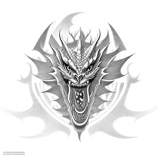 A dragon symbolizing strength and power in MMA sports tattoo design idea
