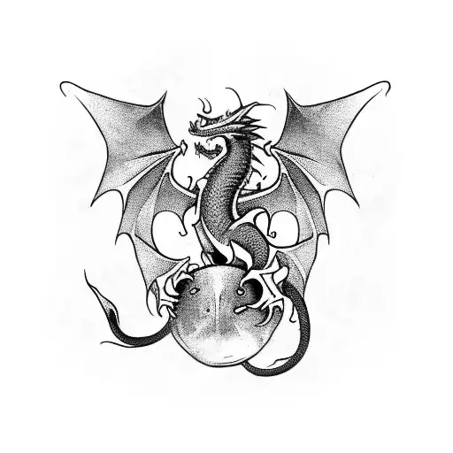 A dragon symbolizing strength and power in MMA sports tattoo design idea