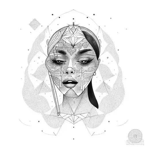 mujer con alas y nubes en a sus alrededores  tattoo design idea