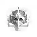 old helm with laurel wreath tattoo design idea