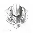 old helm with laurel wreath tattoo design idea