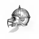 old helm with laurel wreath tattoo design idea