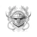 old helm with laurel wreath tattoo design idea