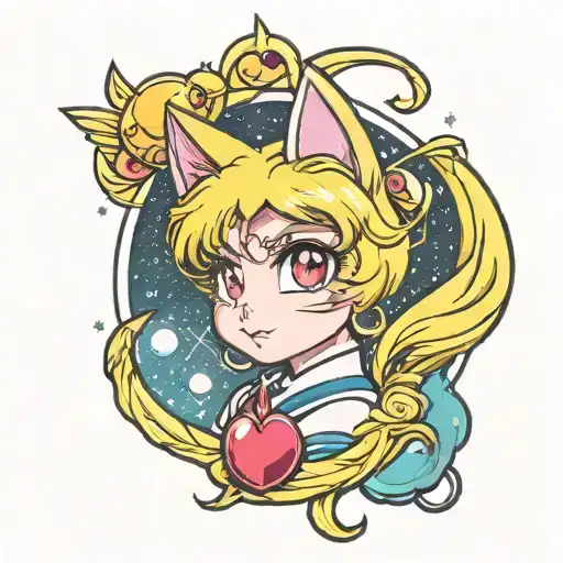 sailor moon's cat luna tattoo design idea