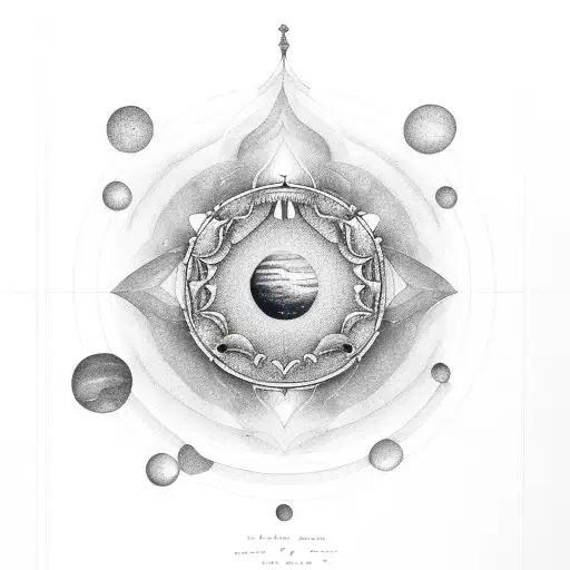 Water lily Orion's belt tattoo design idea