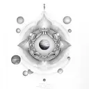 Water lily Orion's belt tattoo design idea