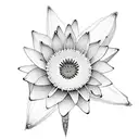 Water lily Orion's belt tattoo design idea