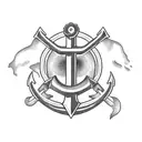 sharp anchor tattoo design idea