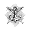 sharp anchor tattoo design idea