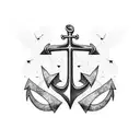 sharp anchor tattoo design idea