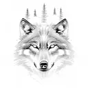 Wolf with heart tattoo design idea
