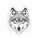 Wolf with heart tattoo design idea