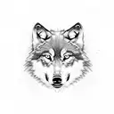 Wolf with heart tattoo design idea