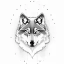 Wolf with heart tattoo design idea