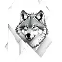 pyramids wolf staircase clouds rosary beads tattoo design idea