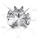 Pyramids ankh wolf staircase clouds birds tattoo design idea