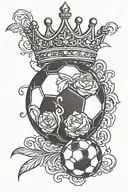 soccer ball with crown and designs tattoo design idea