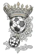 soccer ball with crown and designs tattoo design idea