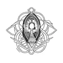 fénix bird carrying a catholic rosary tattoo design idea