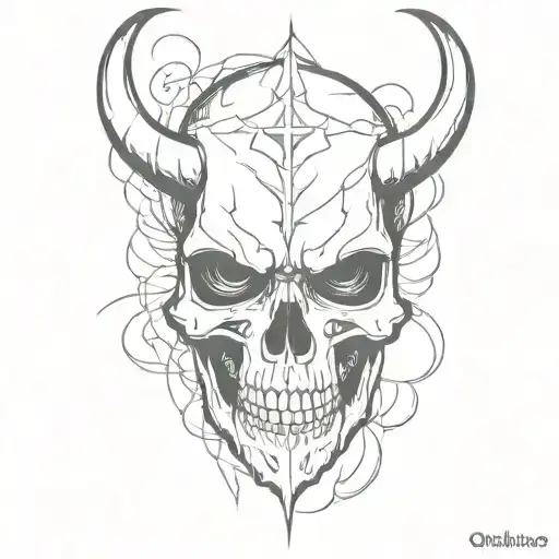diablo skull tattoo design idea