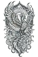 phoenix rising from flames tattoo design idea