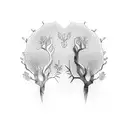 tools transforming into a tree trunk with branches symbolizing the client's love for both tools and nature tattoo design idea