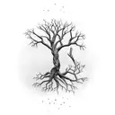 tools transforming into a tree trunk with branches symbolizing the client's love for both tools and nature tattoo design idea