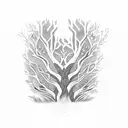 tools transforming into a tree trunk with branches symbolizing the client's love for both tools and nature tattoo design idea