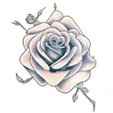 rose on fire tattoo design idea